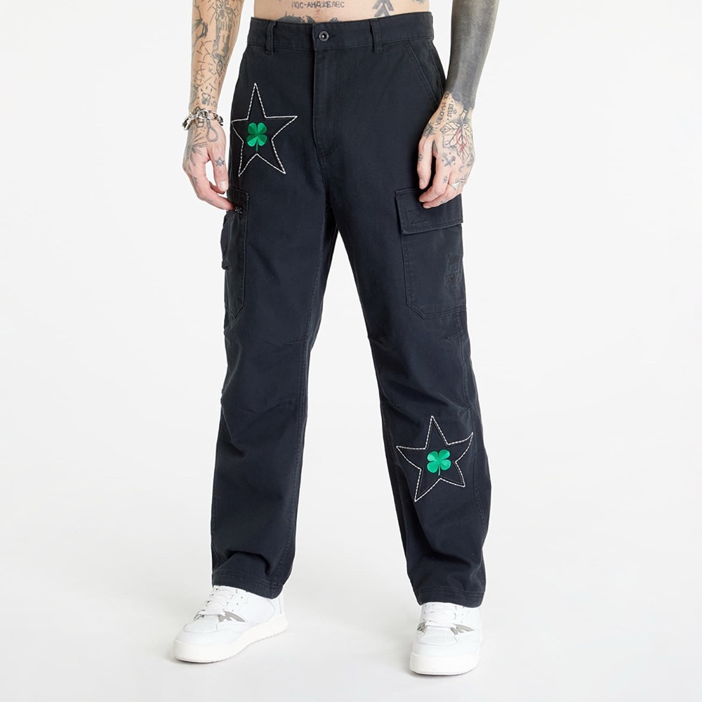 Converse All Star, Chuck Taylor, Black Cargo Pants, Four Leaf Clover